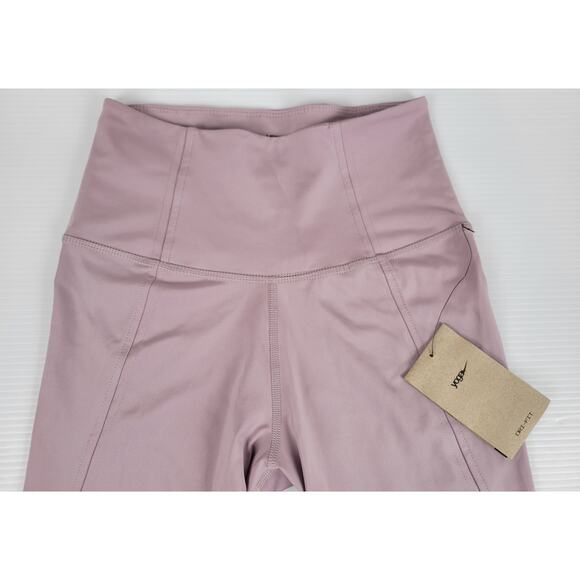 NWT Nike Womens Small Yoga High-Waist 7/8 Cut Out Leggings Purple Plum Fog Gym - Picture 3 of 12